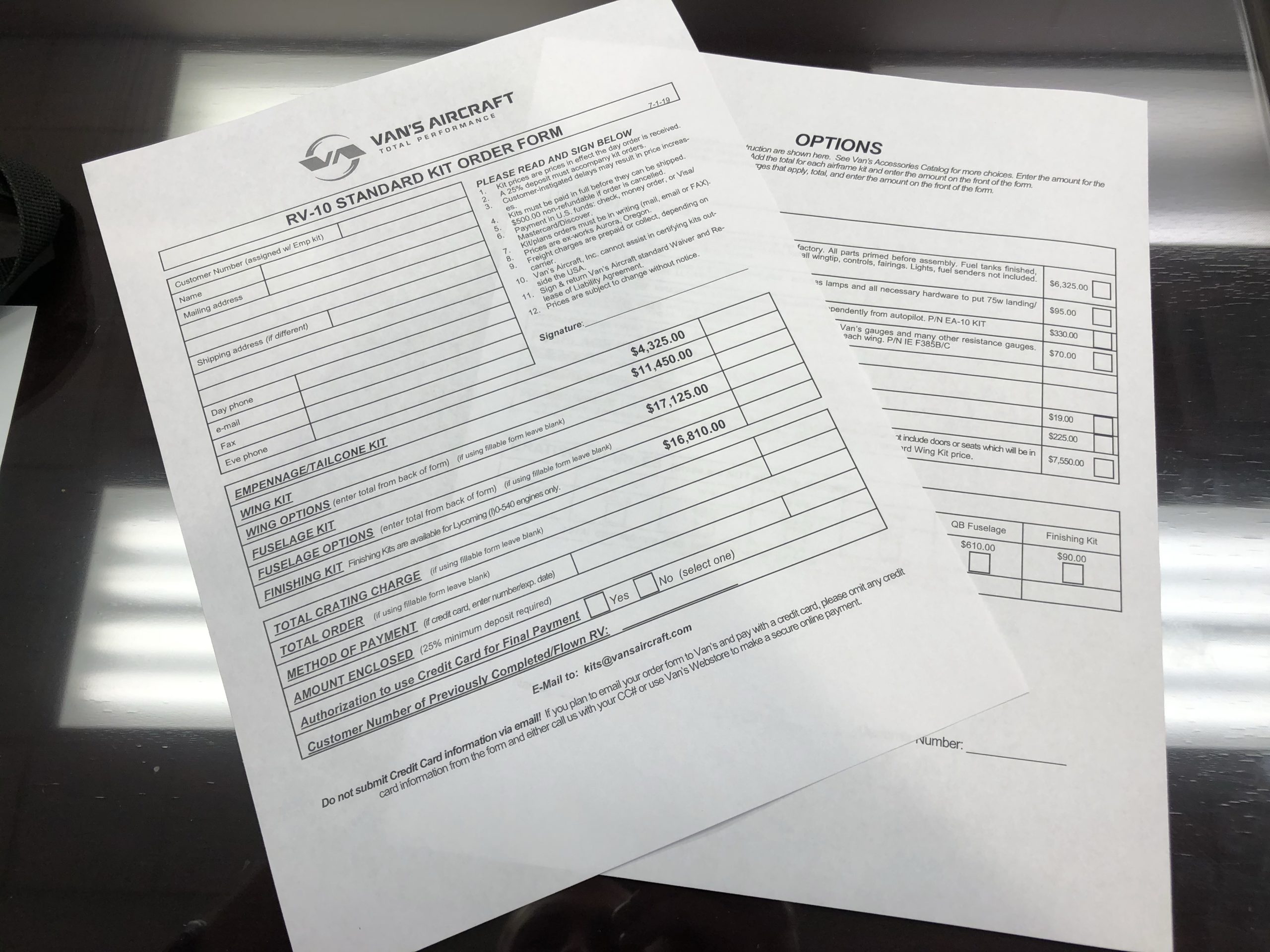 Empennage Kit Ordered!
