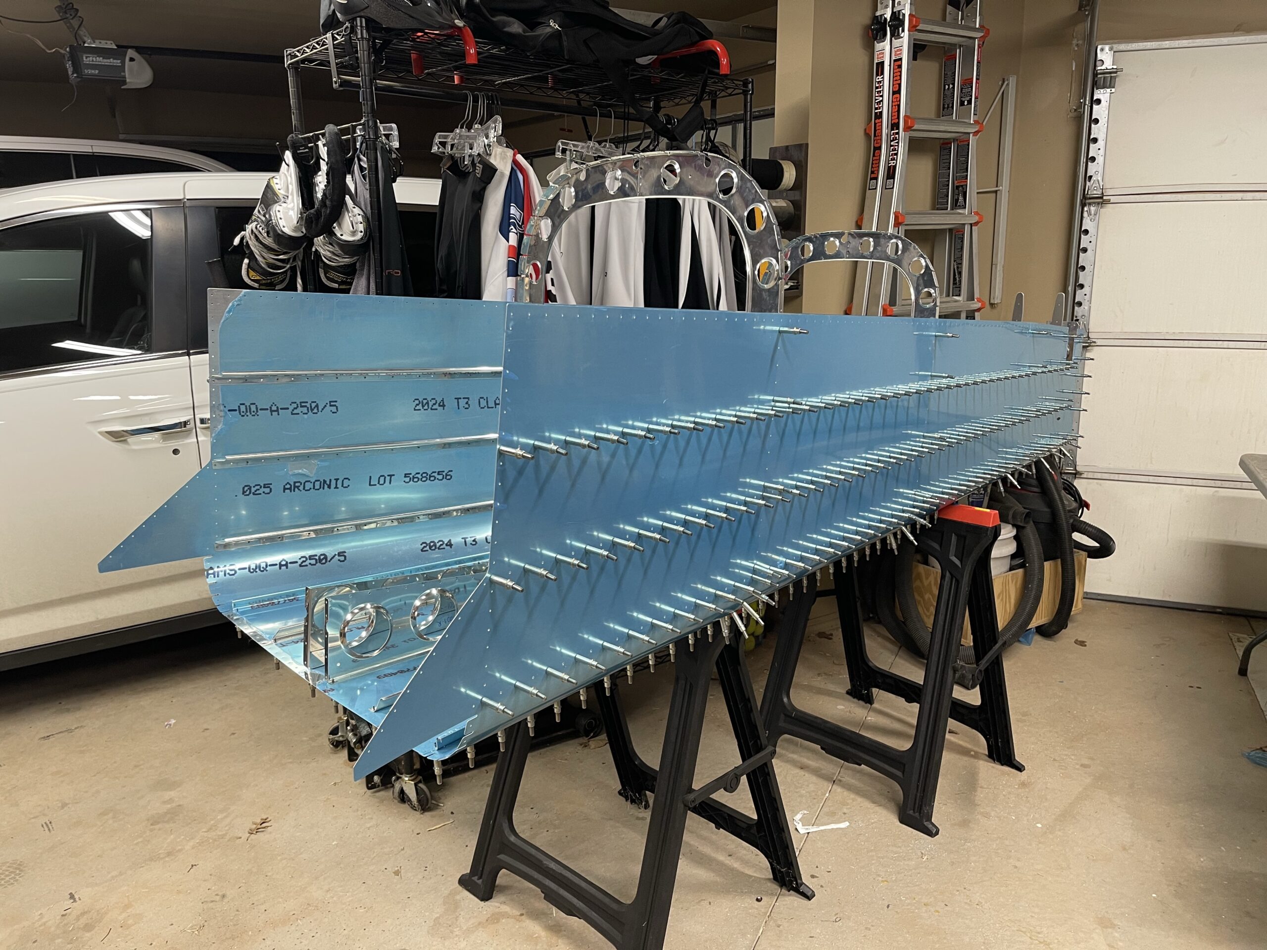 Tailcone Right Side Drilled and Rudder Stop Stiffners Installed