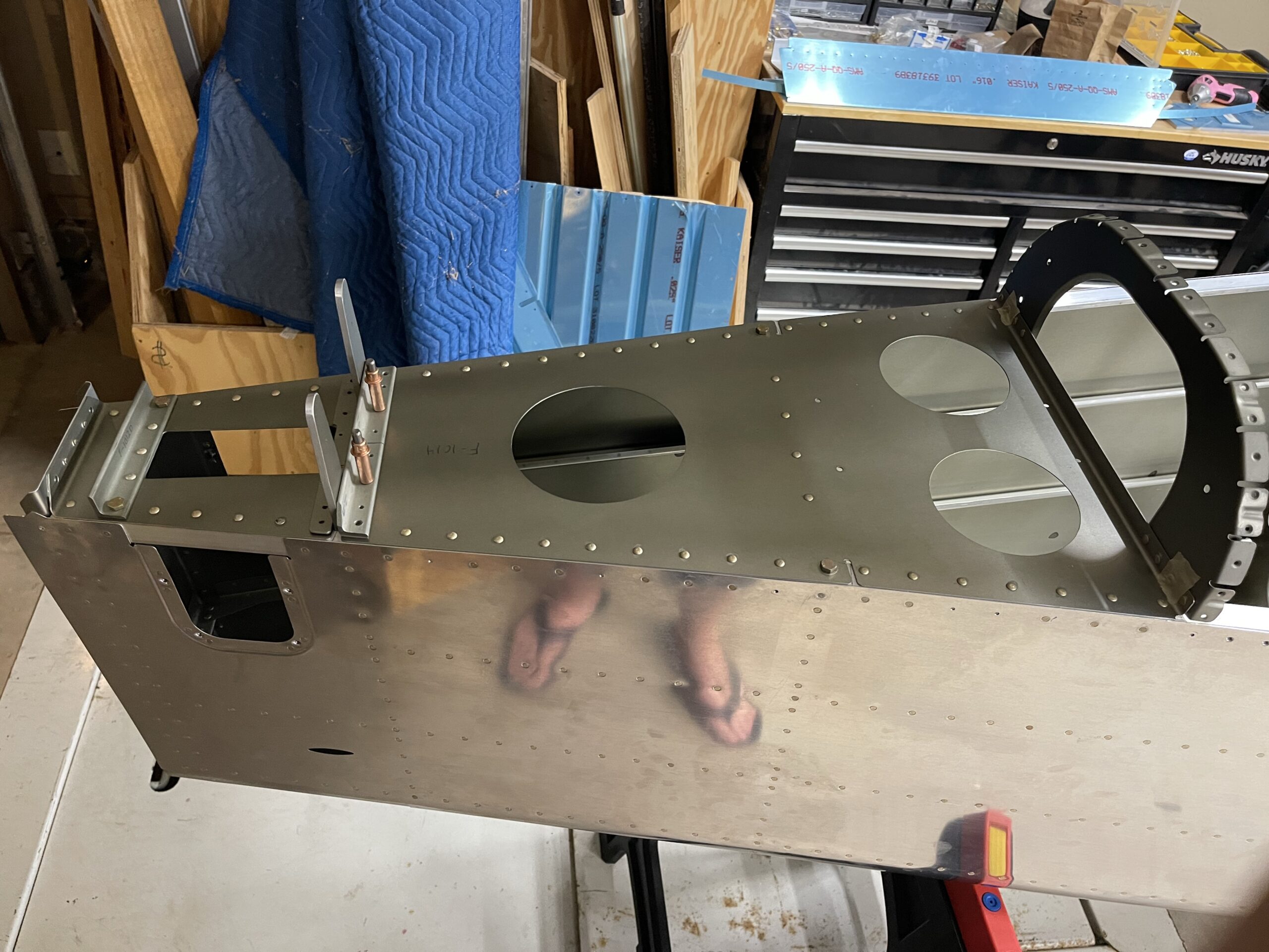 Rudder Stiffeners, Bellcrank Housing, and Rear Upper Deck Finished