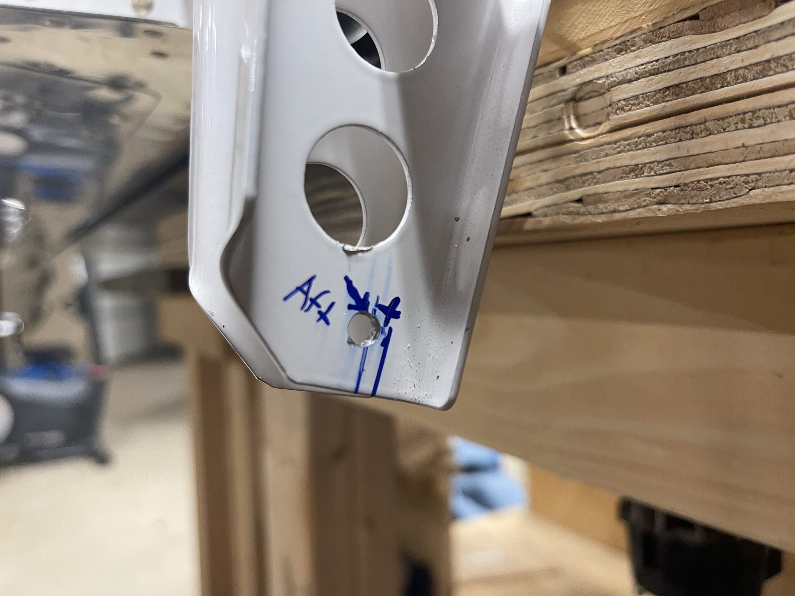 Elevator Control Horn Initial Drilling