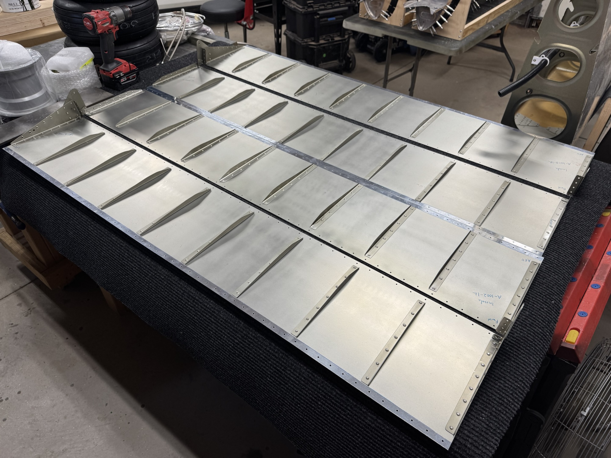 Aileron Skins Primed and Riveted & 3D Printed Parts