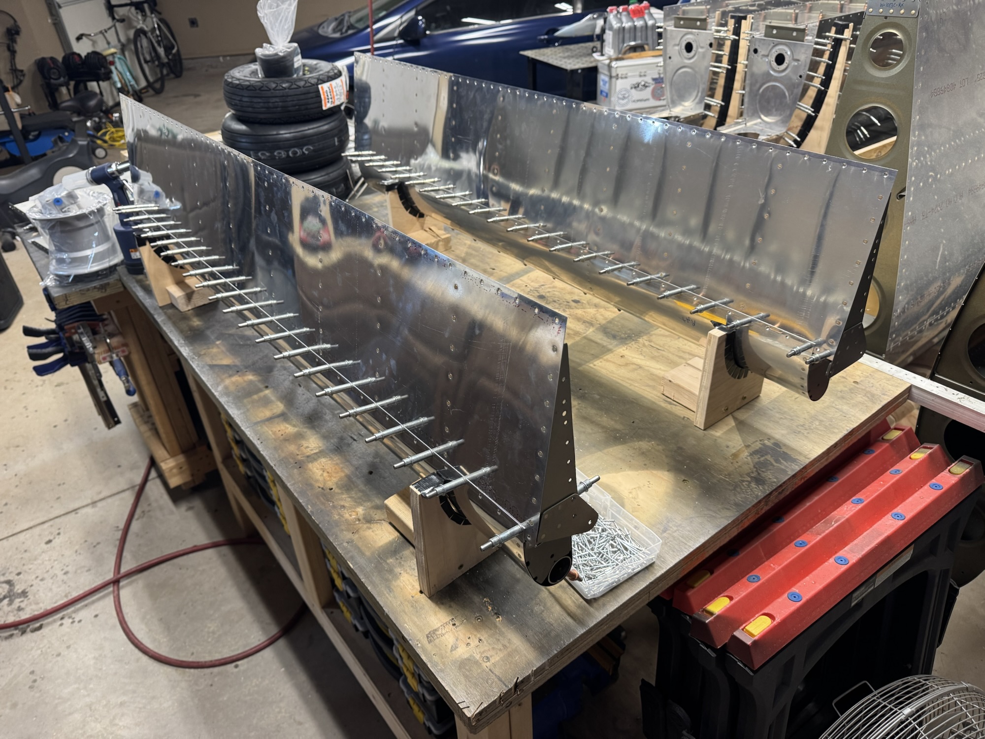 Aileron Nose Ribs Riveted and Spar Partially