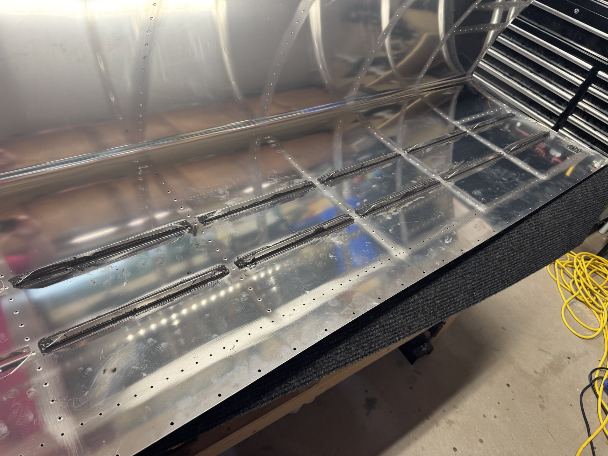 Left Wing Tank Stiffeners Almost Done