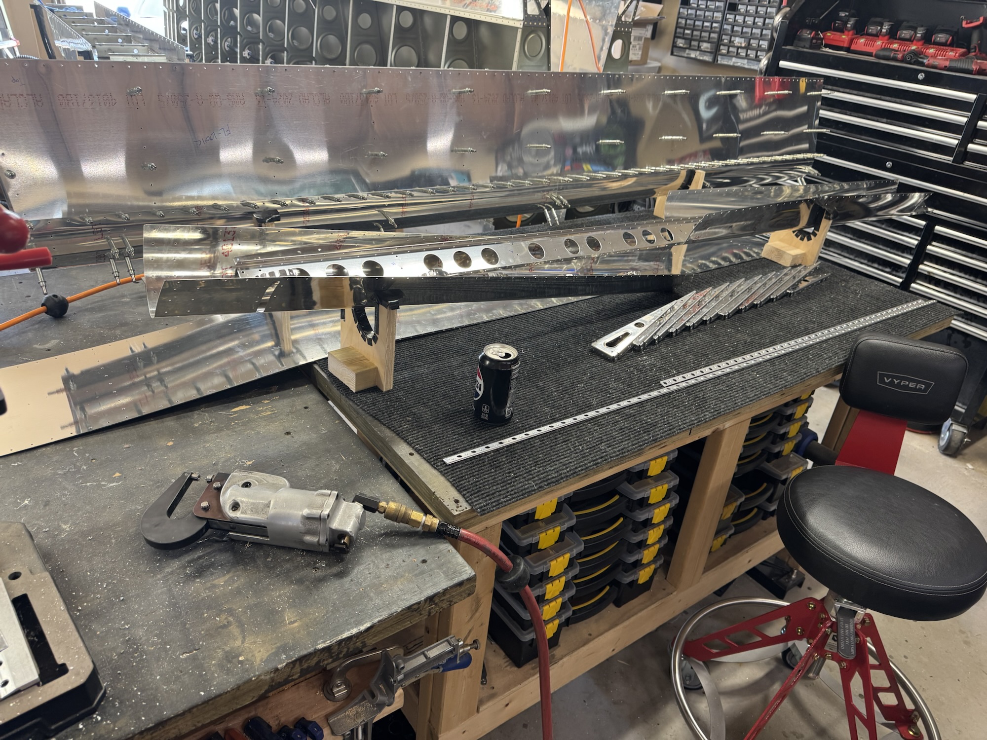 Left Flap Deburred, Countersunk, and Dimpling Started